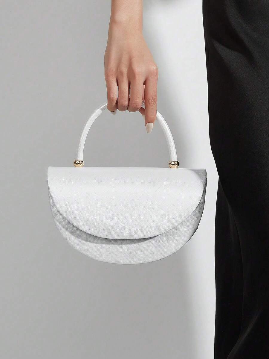 Elegant Patent Leather Women's Handbag, Minimalist Clutch Bag With Chain, Lightweight Luxury Handbag For Parties/Evenings, Perfect Birthday Gift For A Girlfriend, Suitable For Parties - 軍綠色 - 查看 1