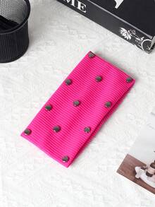 1 peça faixa de cabelo para mulher, estilo punk de rua, versátil, moda, às riscas e cor lisa, acessório para cabelo para exterior - Multicolorido - Ver 17