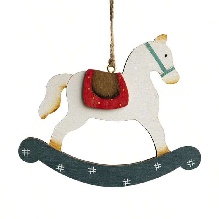 1 Set Christmas Reindeer Hanging Ornament, Christmas Tree Decoration, Vintage Painted Reindeer Shaped Holiday Hanging Decor - Multicolor - View 9