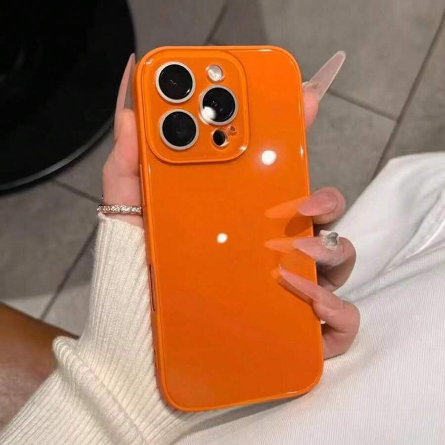 Funda para Teléfono: Funda para Apple 17 Pro Max, Funda de Vidrio Macaron Ice-sense para 16, Estilo Nuevo Simple para 15, Parejas para 14, Color Sólido para 13, Cobertura Completa de Lente para 17 Pro, Funda para 16 Pro - 4 - Ver 1