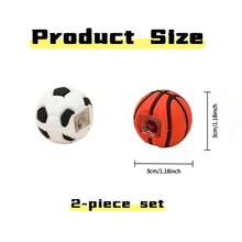 1/2/4pcs Creative Football/Basketball Shaped Pencil Sharpeners, PVC Material, Mini Single-Hole Pencil Sharpener, Back To School Student Essential - Multicolor - View 3