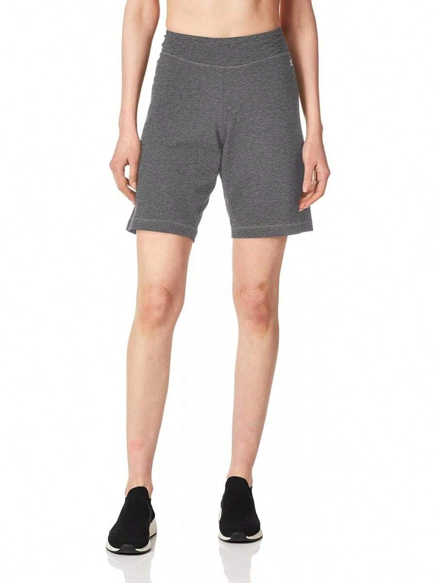 Danskin Bermudas Essential Side Shirred Bermudas para Mujer - Carbón gris jaspeado - Ver 1