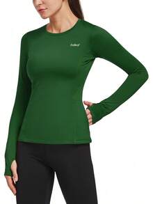 Camiseta térmica de forro polar para correr de mujer Baleaf - Marina de - Ver 26