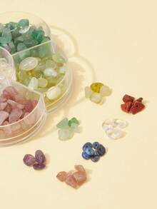Kit de perles de puce 7 couleurs, perles de cristal de verre asymétriques pour la fabrication de bijoux DIY bracelets colliers accessoires d'artisanat - Multicolore - View 4