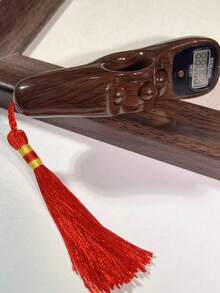 Wood-Grain Pattern Stress Relief Handheld Electronic Counter With Red Tassel Pendant, Multi-Ball Decompression Handle, One-Click Reset Large Screen Digital Display Accurate Tally Counter, Zen Style Multi-Color Portable Anti-Loss Design, Suitable For Buddhist Chanting, Crochet, Meditation, Worship, Home Practice Counting - Multicolor - View 10