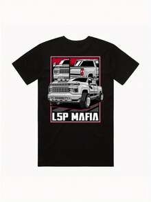 Camiseta gráfica para hombre con diseño de gangster LSP, adecuada para uso diario,% algodón, regalo, camiseta negra, estilo clásico, ajuste cómodo, elección perfecta para entu - Negro - Ver 3