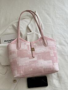 New Solid Color Light Luxury High-End Versatile Women's Shoulder Tote Bag - Pink - View 11