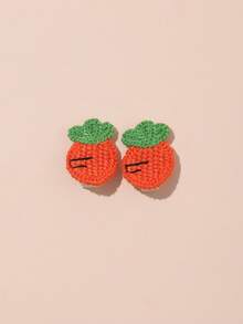 14pcs Baby Hair Clips, Faux Knitted Cute Fruit Design, Non-Damaging To Skin And Hair, Fabric-Covered Clips, Suitable For All Seasons, Daily Home Casual, Holiday Party Celebration Gift, Fashionable Mom And Baby Essential, Perfect For Baby Photo Shoots - Multicolor - View 3