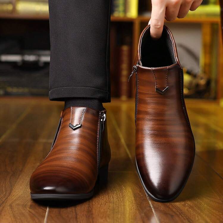 Botas de estilo británico vintage hechas a mano para hombre, botas Chelsea de caña alta estilo británico - Marrón - Añade 2