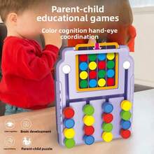 Children's Multi-Function Brain Development Board Game Gift Set 6-In-1 Pop-Up Scoring Competitive Game Color Recognition Logic Reasoning Puzzle Toy Parent-Child Memory Flip Matching Interactive Desktop Educational Tool To Train Children's Observation Reaction And Concentration - Multicolor - View 3