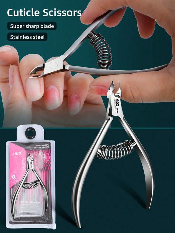 Alicate de Cutícula de Aço Inoxidável LRIS, Ferramenta Profissional para Unhas, Cortador de Cutícula, Alicate de Cutícula, Ferramenta de Cuidados com as Unhas, Manicure, Cuidados com os Pés (Prata), Suprimentos de Manicure, Ferramenta de Manicure, Ferramenta de Arte de Unhas, Suprimentos de Volta às Aulas, Unhas, Ferramenta de Manicure, Pontas de Unhas