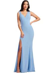 Dress the Population Sandra - Traje de baño con Tirantes Gruesos y Vestido con Hendidura Vestido para Mujer - Pino - Ver 9