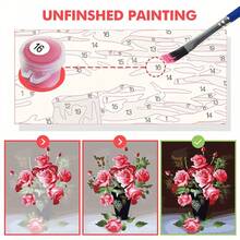 Paint By Numbers Kits For Adults, Enchanted Starry Night Forest River Stream Water Reflection Galaxy Sky Trees Scenery Canvas DIY Acrylic Oil Painting Art Craft Wall Decor Gift - A - View 5
