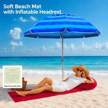 Outdoor Inflatable Pad, Outdoor Mat, Sunbathing Beach Mat With Inflatable Pillow, Portable Easy-To-Store Picnic Mat, Lightweight Moisture-Proof Mat, Non-Stick Sand Design For Clean Use Experience, Also Serves As Camping Mat - Multicolor - View 9