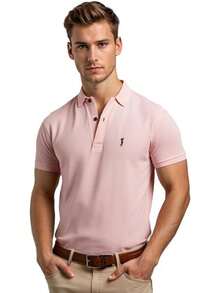 POLO MODE & GENS Playera Polo Hombre Lisa de Algodón Peinado |   Custom Fit con Logo Bordado |   Casual, Atemporal y Versátil |   Variedad de Colores - Negro - Ver 12