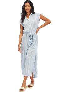 Vestido Midi  Lovely Ways con Botones Frontales, Vestido Informal para Mujer - Rojo (Red Clay) - Ver 7