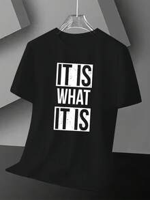 Super Attitude!"That's It"Personalized Printed Short Sleeves T Shirt - 黑色 - 查看 1