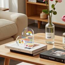 2D Flat Printed Heart Shaped Italian Quote Acrylic Table Plaque, Kawaii Rainbow Pencil Apple Teacher Appreciation Desktop Sign, Aesthetic Classroom Office Tabletop Decor Gift For Teacher's Day Christmas Graduation - 1PC - View 4