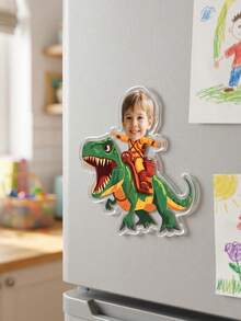 1 buah Magnet Kulkas Akrilik Foto Anak-Anak Kustom Bergambar Penunggang Dinosaurus, Hadiah Magnet Foto Lucu Kustom untuk Dekorasi Rumah Dapur, Kenang-kenangan Ulang Tahun - MultiWarna - View 7