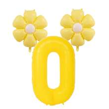 3pcs Giant 40 Inch Lemon Yellow Number 0-9 Balloon Set, Includes 18 Inch Fresh Daisy Balloons, Suitable For Birthday, New Year, Anniversary, Anniversary Party Decoration, 40 Inch Large Number Birthday Balloons - Number - View 16