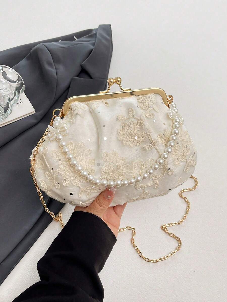 Women's PU Leather Crossbody Bag With Round Polka Dots, Vintage Style Handbag With Buckle Closure And Adjustable Shoulder Strap, Solid Color And Lightweight City Tote Bag - 咖啡 - 查看 1