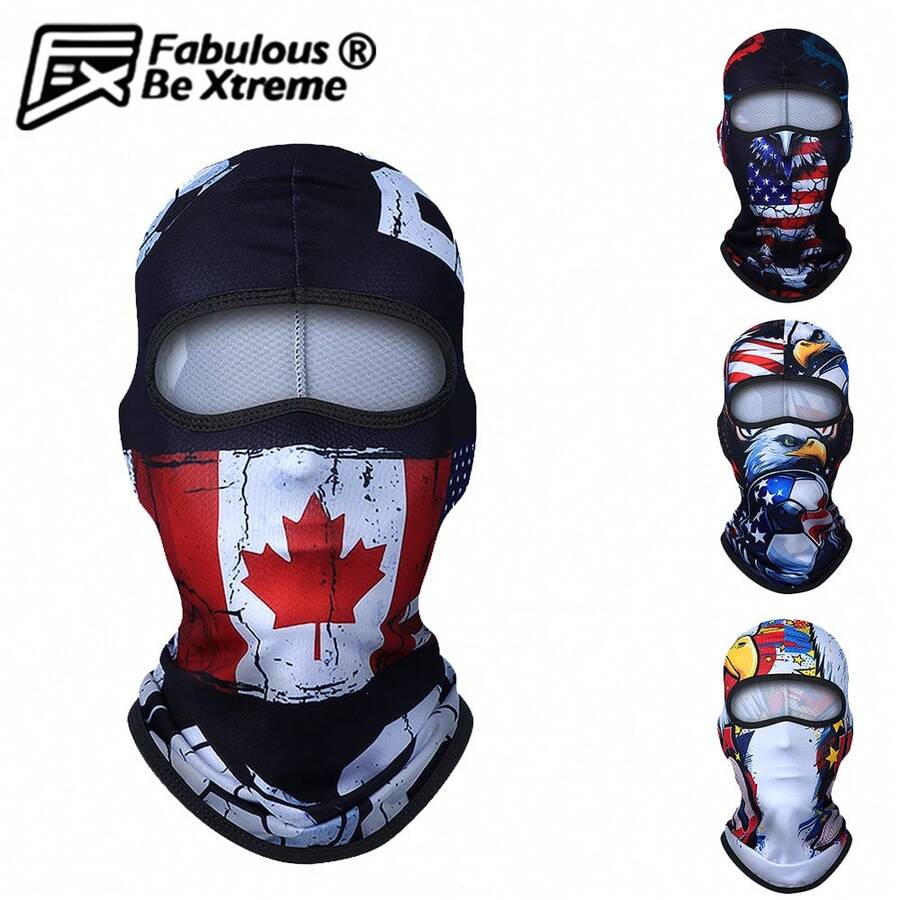 Fabulous Be Xtreme Soccer National Flag Digital Print Balaclava, Elastic Breathable Full Face Mask, Fan Spectator Cycling Windproof Sun Protection Neck Warmer Headwear - Multicolor - View 1