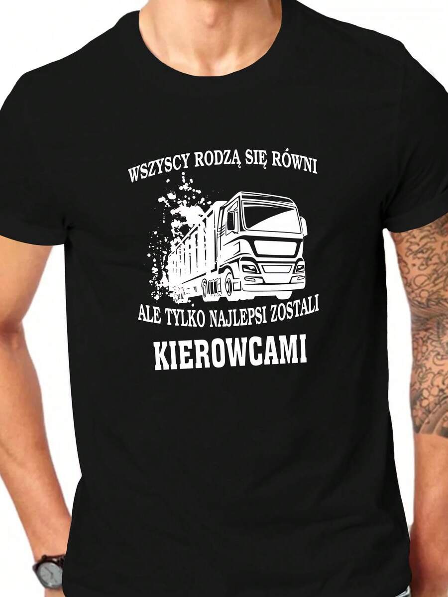 Polacos - Estampado Geométrico, Top Casual de Verano Transpirable con Cuello Redondo, Ajuste Regular Lavable a Máquina para Adultos, Camisetas Lindas, Ropa Temática de Viaje, Diseño Cultural - Negro - Ver 1