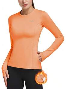 Camiseta térmica de forro polar para correr de mujer Baleaf - azul real - Ver 15