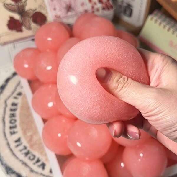 Ice-Clear Peach Soft Jelly Texture Stress Relief Squeeze Toy, Peach Squishy, Ice-Clear Squishy, Jelly Texture Squishy, Soft Stress Relief Toy, Stress Relief Fingertip Toy, Realistic Fruit Squishy, Adult Stress Relief Toy