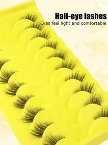 10 Pairs Natural Fox Eye Cat Fur 3D Fluffy Curly Tail Extension Invisible Transparent Band Comfortable Lightweight False Eyelashes For Beginners - 查看 7
