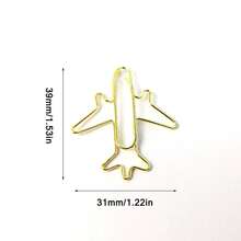 10/20/40pcs Creative Airplane Shaped Gold Rose Color Metal Paper Clips, Office Supplies, Suitable For Planner, Notebook, Card Packaging, Office School Stationery Gift - Airplane - View 4