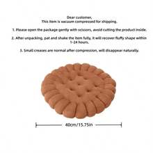 1pc Cookie-Shaped Meditation Mat, Soft Comfortable Round Cookie Mat, Square Floor Mat, Suitable For Chair, Living Room, Balcony, Office, Sofa, Yoga - Round Seat Cushion - View 6