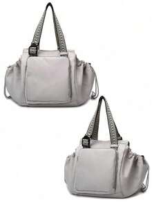 1 pieza Bolso multiusos para mamá, bolso tote y mochila de gran capacidad, unisex, adecuado para uso diario, compras y viajes, Nota: El color de la correa para el hombro es aleatorio - Gris - Ver 3