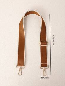 Correa de cincha ancha con borde blanco y contraste de color minimalista, hebilla de metal ajustable con alivio de presión, correa de repuesto versátil para bolso de un solo hombro y bandolera, accesorio de bolso multicolor - Multicolor - Ver 3