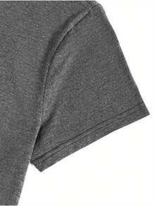 Men's Short-Sleeved T-Shirt, Summer, Comfortable, Made Of Micro-Elastic Polyester Fabric, Fashionable, Casual, Versatile, With Popular Print And Round Neck. - 深空灰 - 查看 4
