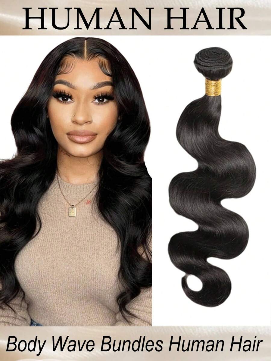 1 Bundle 14-32 Inch Black Original Human Hair Unprocessed 12A Grade Natural Body Wave Hair Extensions For Women