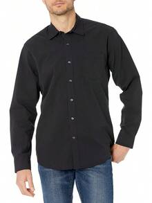 Essentials para hombre ajuste Regular manga larga camisa de cuadros - Blanco - Ver 21