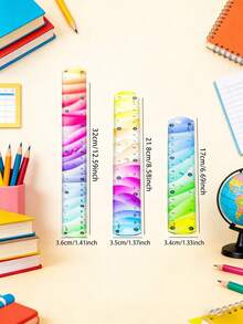 Multifunctional Soft Ruler - 15cm, 20cm, 30cm Colorful Flexible Measuring Tool, Suitable For Handicrafts And Painting - Color - View 2