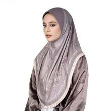 Jilbab Bermotif, Warna Polos Elegan, Desain Tipis, Jilbab Minimalis untuk Sehari-hari - 6# Cokelat Mocha - View 20