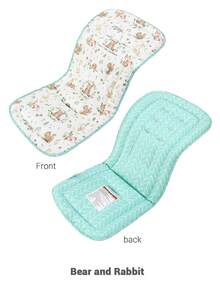 1 pieza Cojín cómodo para silla de paseo de bebé, almohadilla reversible para trona - Multicolor - Ver 16
