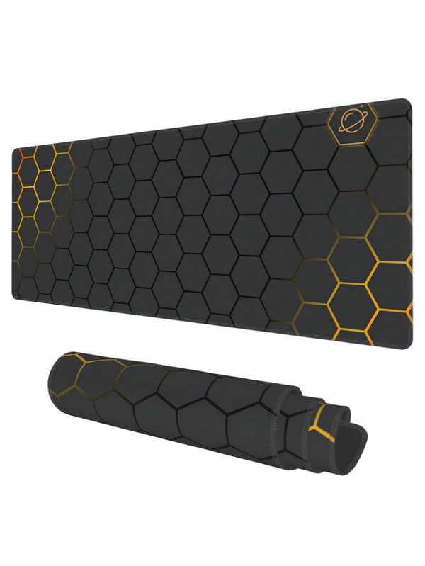 Black Large Gaming Table Mat, Cool Mouse Mat, Computer Keyboard And Mouse Mat, Extended Anti Slip Table Mat, Rubber Base, Sewn Edge Design, Suitable For Office, Study, Home, Back To School Season, Gaming And Other Scenarios