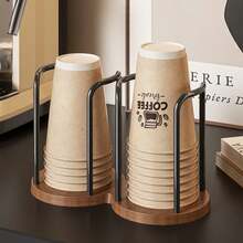 1pc Premium Paper Cup Holder, High-Quality Paper Cup Rack, Desktop Coffee Table Organizer, Tea Cup & Coffee Cup Holder, Suitable For Water Dispenser, Cup Storage Rack, Bar Counter Organizer - Multicolor - View 10