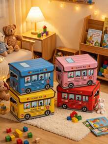 1pc Car-Shaped Storage Basket With Lid, 4 Colors Available, Suitable For Nursery, Children's Room, Baby Essentials, Newborn Nursery Essentials - Multicolor - View 3