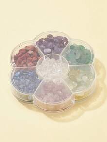 Kit de perles de puce 7 couleurs, perles de cristal de verre asymétriques pour la fabrication de bijoux DIY bracelets colliers accessoires d'artisanat - Multicolore - View 5