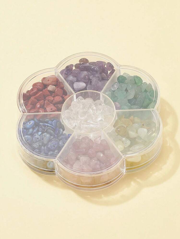 7色碎珠套組，不對稱玻璃水晶珠，適用於珠寶製作 DIY 手鍊項鍊手工配件 - 彩色 - 查看 5