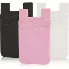 1pc Silicone Adhesive Card Holder, Universal Wallet Credit Card Sleeve Compatible With Most Smartphones - Multicolor - View 3