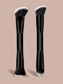4pcs Dual-Ended Multi-Function Makeup Brushes, Foundation Brush, Blush Brush, Powder Brush, Contour Brush, Eyeshadow Brush, Makeup Tools Designed For Women, Portable - Black - View 2