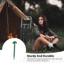 10 Buah Pasak Tenda Kemah Berulir, Pasak Tenda Tahan Angin Tugas Berat untuk Mengamankan Tenda, Kanopi, dan Terpal - MultiWarna - View 13