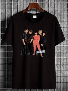 80s Vintage Style Nina Band Graphic T-Shirt - New Wave Synth-Pop Punk Rock Tee, Unisex Regular Fit, Soft Breathable Fabric, Machine Washable, Casual Streetwear For Daily Wear (White, Small), All-Season Fashion - Black - View 1