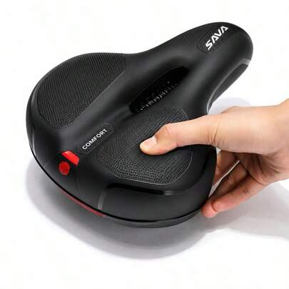 Banco Selim em Gel Super Confortável Selim Macio Conforto Bicicleta Bike Vazado com Sinalizador Traseiro MTB Retrô